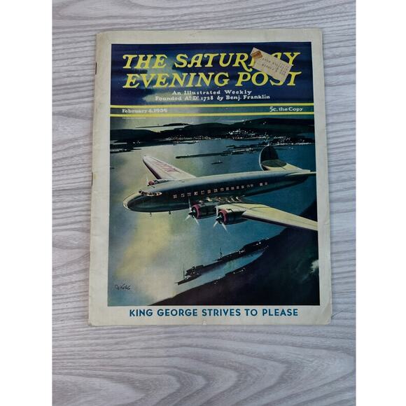 VTG The Saturday Evening Post Magazine 1939 Feb 4 Kotula Aviation King George VI - Picture 2 of 6